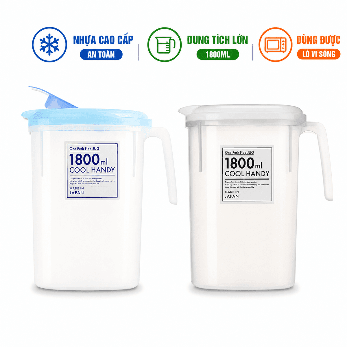 Bình Đựng Nước Có Quai Cool Handy 1.8L Yamada Nhật Bản