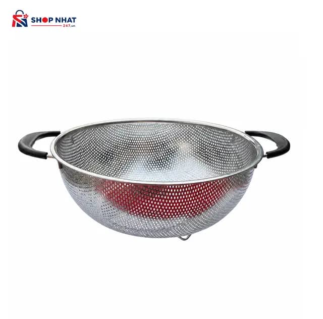 Rổ Inox 2 Tay Cầm Có Chân Kaiyo 25,5cm