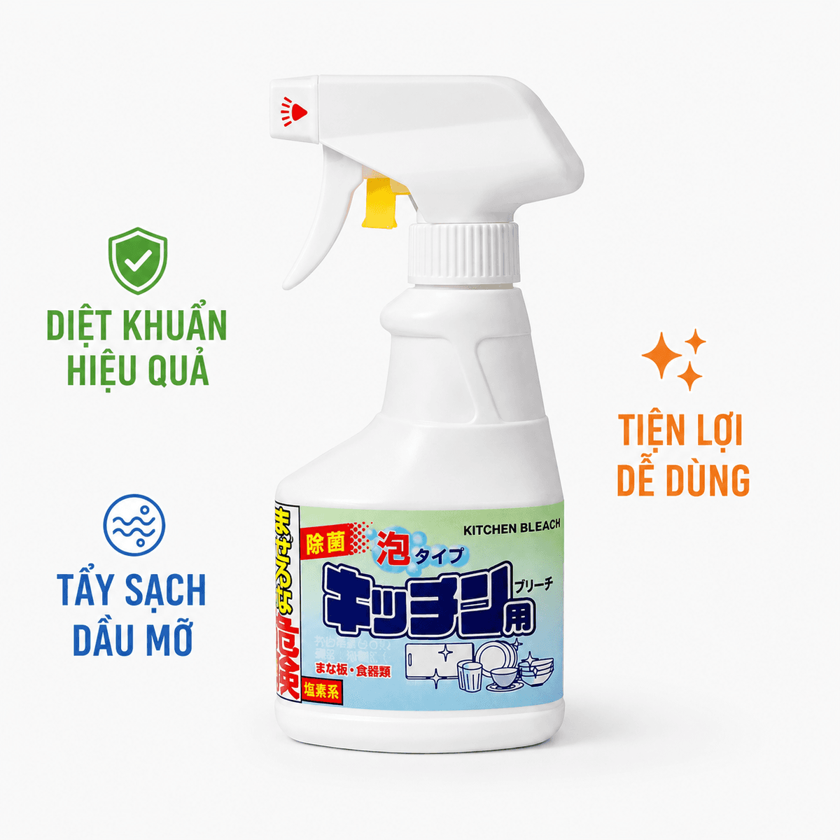 Tẩy Rửa Đồ Dùng Nhà Bếp dạng bọt 300ml Rocket Soap Nhật Bản