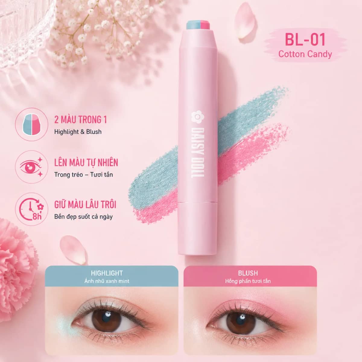 Phấn Mắt 2 Màu Dạng Thỏi DAISY DOLL Nhật Bản