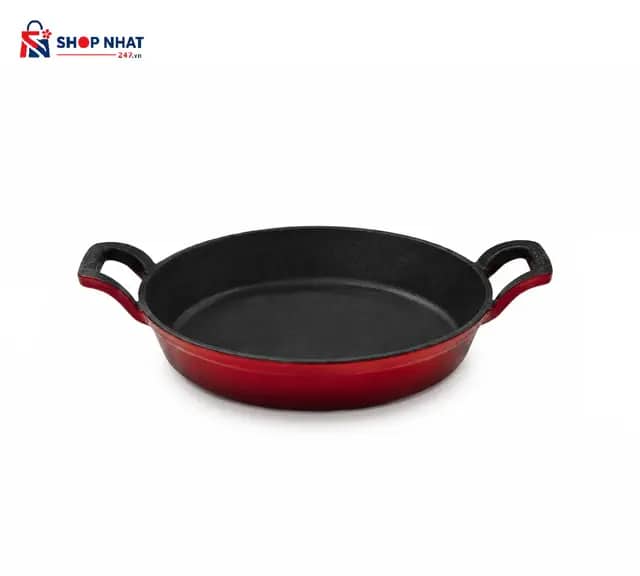 Chảo Gang 2 Tay Cầm Oceno Màu Đỏ