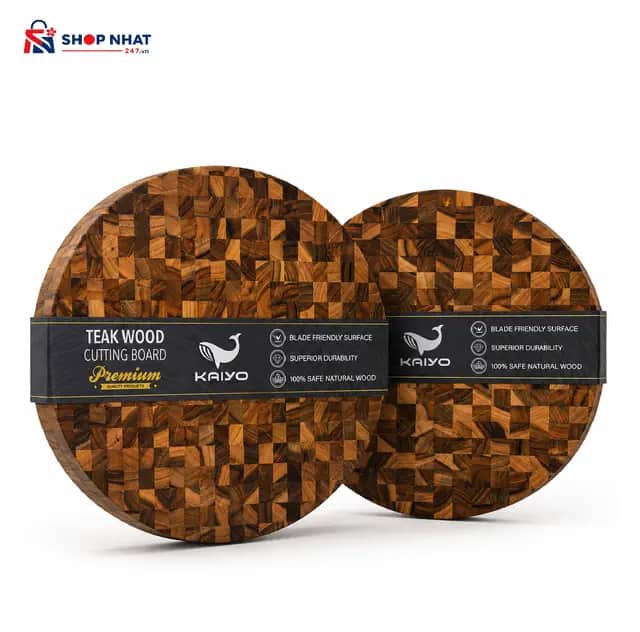 Thớt Gỗ Teak Kaiyo Kiểu Dáng Truyền Thống dáng tròn
