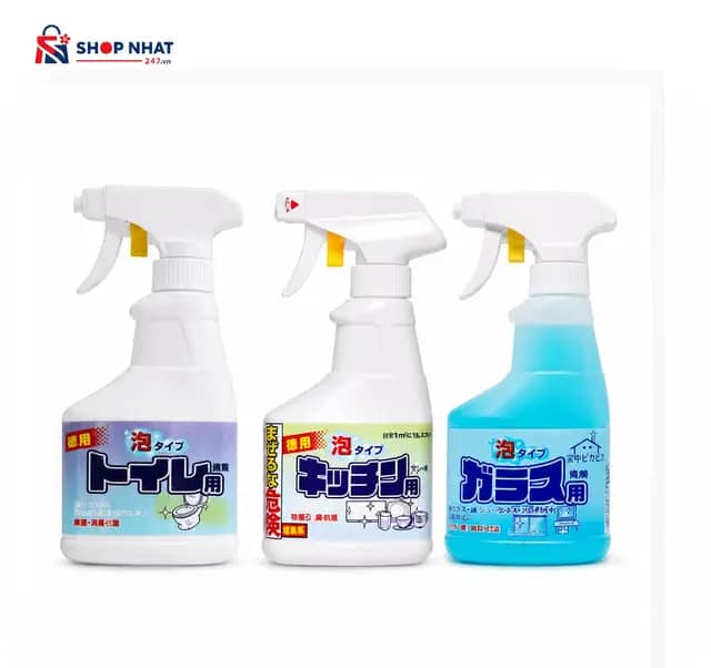 COMBO Vệ sinh - Bộ 3 Chai Vệ sinh nhà cửa xịt Dạng Bọt Rocket Soap 300ml Lau Kính, Tẩy Rửa Nhà Bếp Và Vệ Sinh Bồn Cầu Nhật Bản