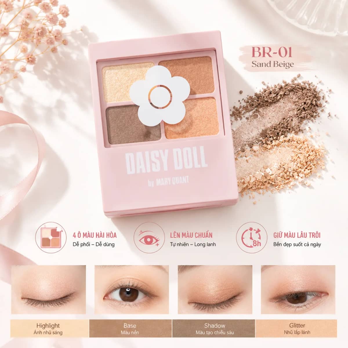 Bảng Phấn Mắt 4 Màu DAISY DOLL Nhật Bản